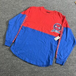 Marvel Spider-Man Shirt Womens XS Red Blue Long Sleeve Graphic Amazing Marvel